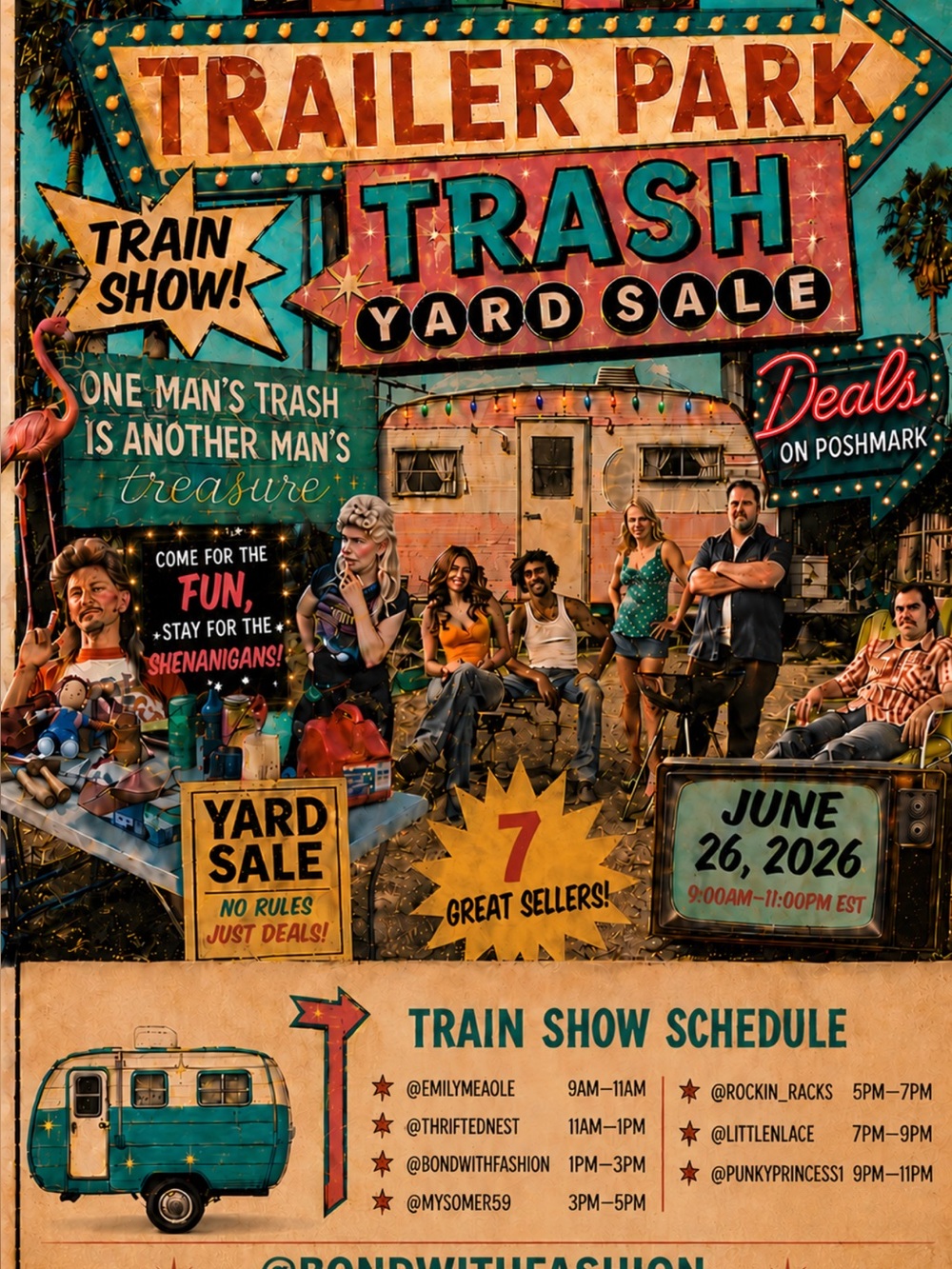 “Trailer Park Trash Yard Sale Train Show”
FRIDAY JUNE 26th 9am - 11pm EST